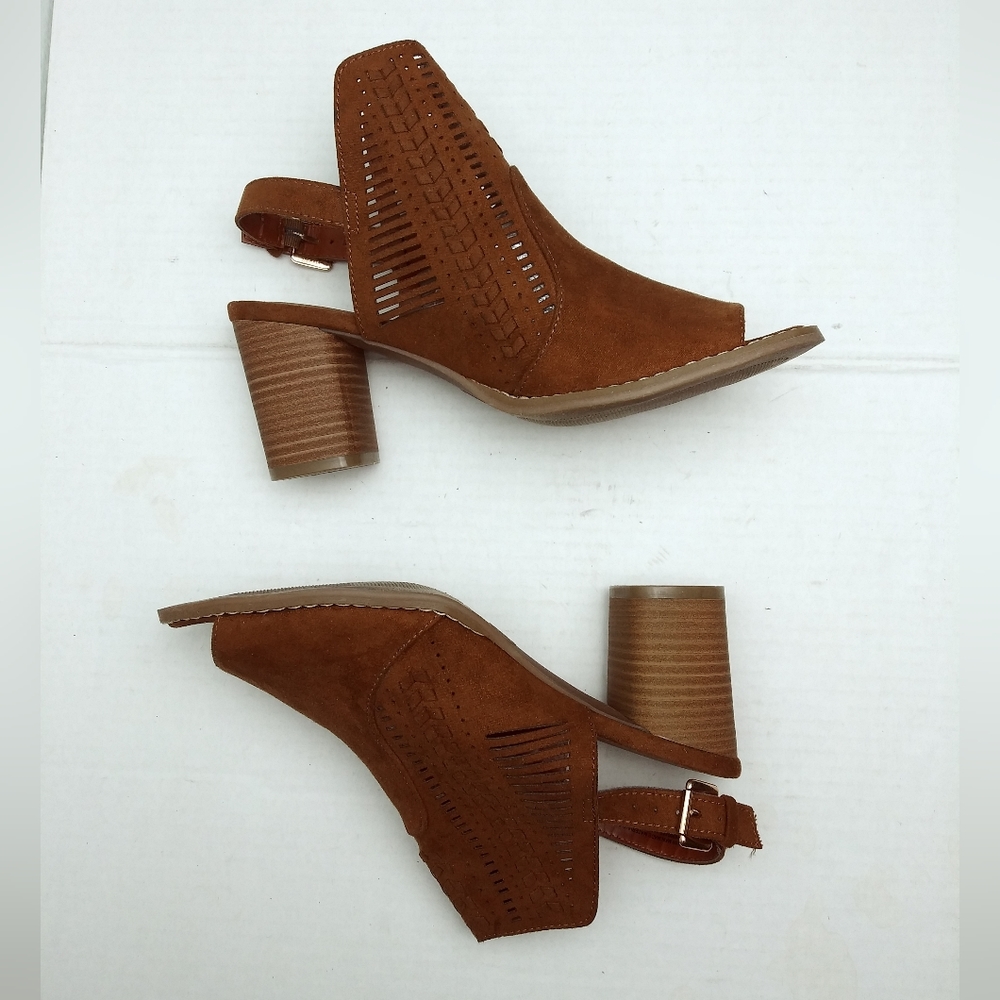 Universal Thread Block Heel Open Toe Slingback Sa… - image 2